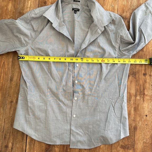 Talbots Women’s 100% Cotton 3/4 Sleeve Collared Button Gray Career Shirt 16 EUC - Picture 7 of 9